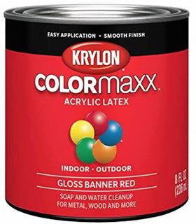 Krylon COLORmaxx bottle with gloss banner red finish for bold indoor–outdoor projects