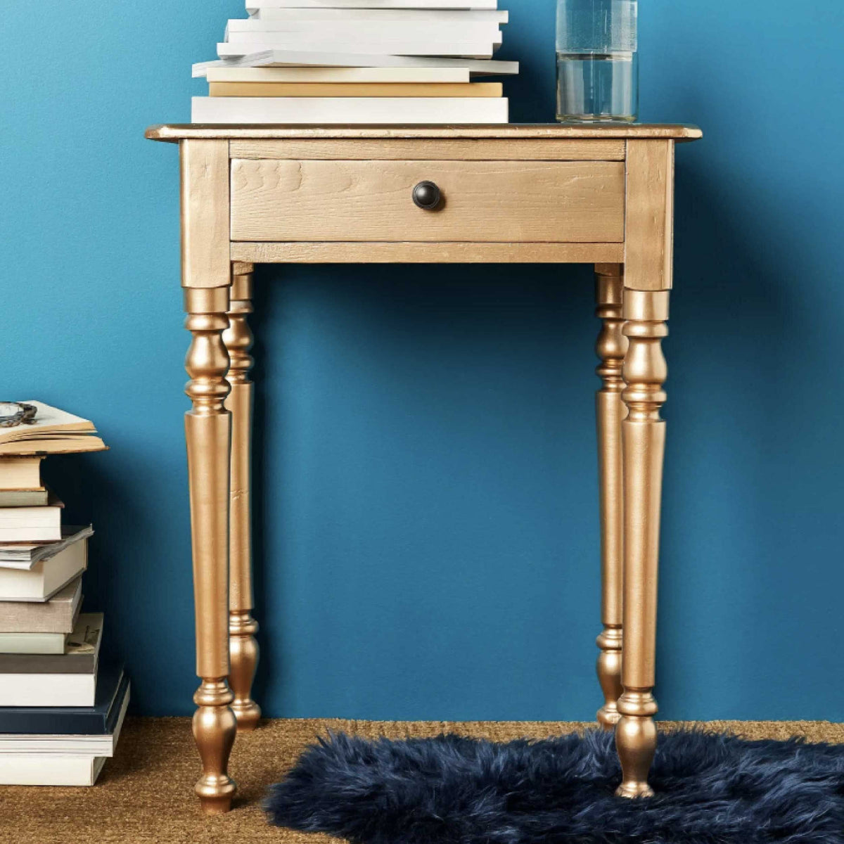 Krylon COLORmaxx brush-on gloss white on wood and metal for a smooth, even coat.