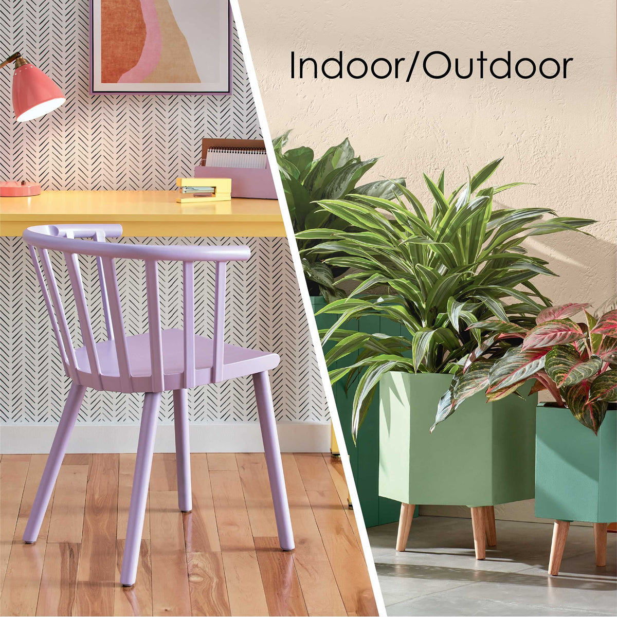 Krylon COLORmaxx flat black provides a modern smooth finish.