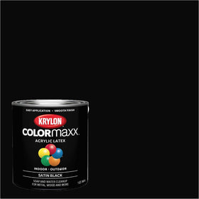 Krylon COLORmaxx satin black application delivers smooth, even coverage.