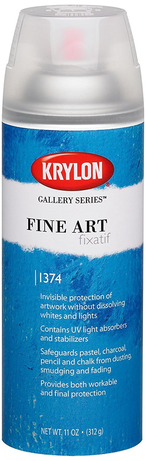 Krylon Gallery Series Fixatif aerosol with matte finish protects fragile dry media during storage and display