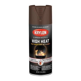 Krylon High Heat flat brown 12oz can for durable rust protection on metal surfaces