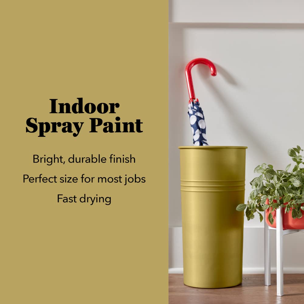 Krylon brass spray paint applied to wood for a brass-like finish