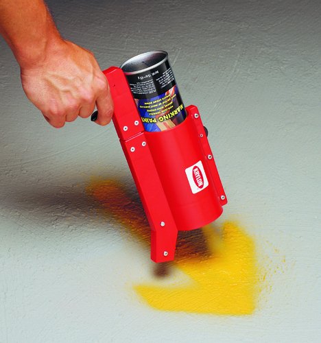 Krylon Quik-Mark Wheeler Hand-Held Wand offers comfortable grip for fatigue-free line work.