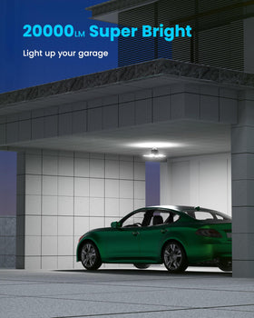 Kryoza 20000LM LED output brightens large garages or workshops