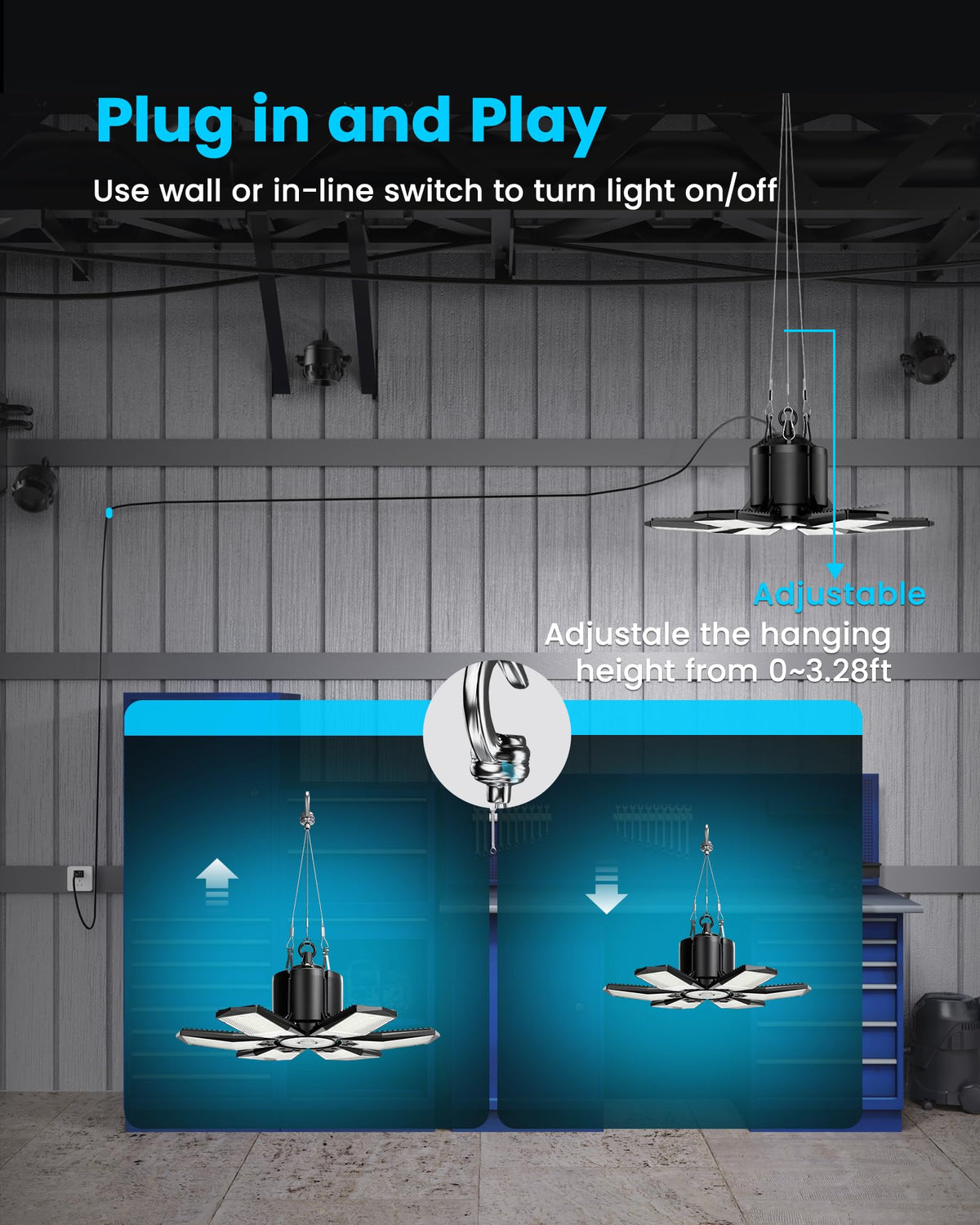 Kryoza nine-point-eight-four-foot power cable allows flexible installation in varied spaces.