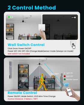 Kryoza 360-degree PIR detection captures movement up to 15 feet for automatic illumination.