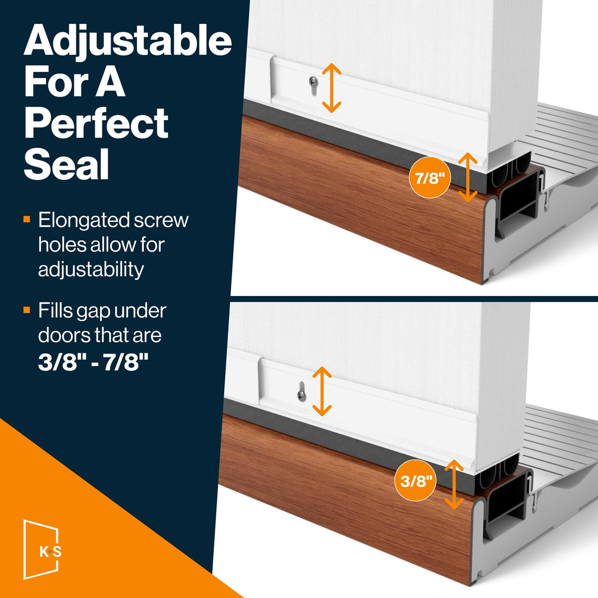 KS Hardware adjustable gap range three-eighths to seven-eighths inches for a precise fit