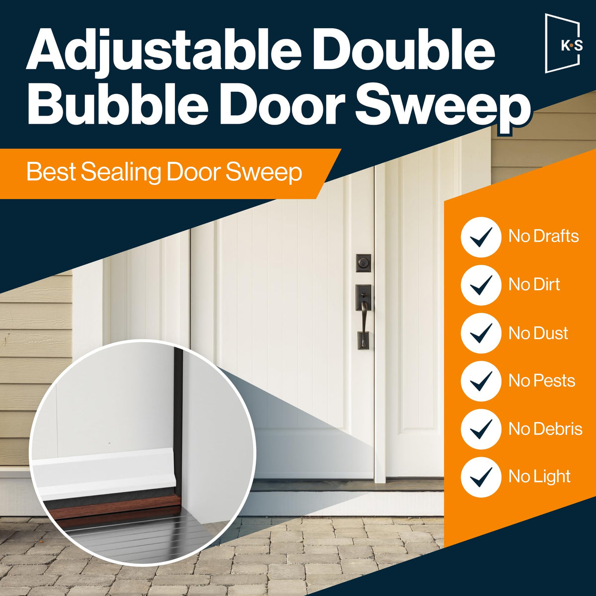 KS Hardware double bubble seal maintains contact with threshold for better sealing