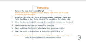 KS Hardware draft stopper reduces drafts around door