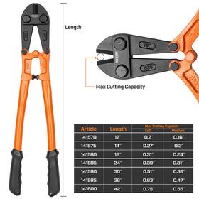 KSEIBI 24-inch bolt cutter crafted from durable steel for longevity.