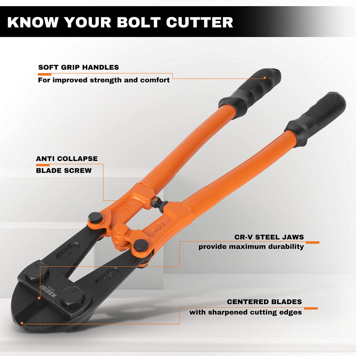 KSEIBI 24-inch bolt cutter removes stubborn screws with ease.