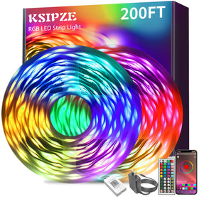 KSIPZE LED strip lights installed along ceiling for seamless room glow.