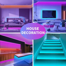 KSIPZE LED strip adhesive installation on clean surfaces for quick setup