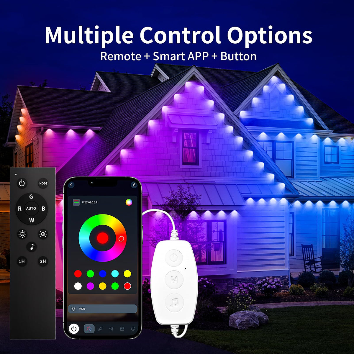 KSIPZE smart LED outdoor lights app control for color and scenes.
