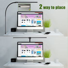 Ksunun double head LED desk lamp gooseneck for 360 degree adjustment