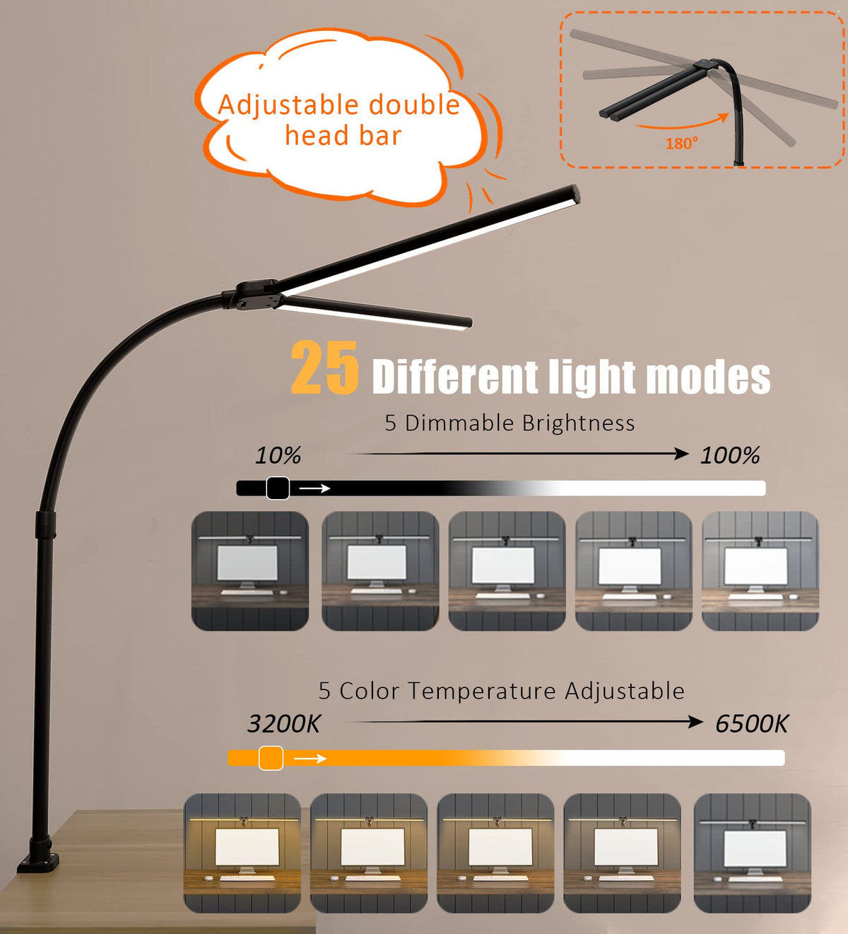 Ksunun desk lamp memory function recalls last settings