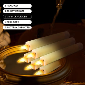 KSWING long-life LED taper candle with durable bulb in ivory