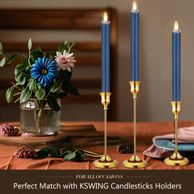 KSWING navy blue taper candle with remote control for easy lighting