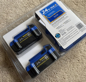 KT Kobalt 24V battery charger in use with two-pack setup for projects