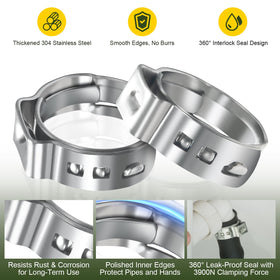 KTROVNN PEX rings in stainless steel 304 for corrosion resistance