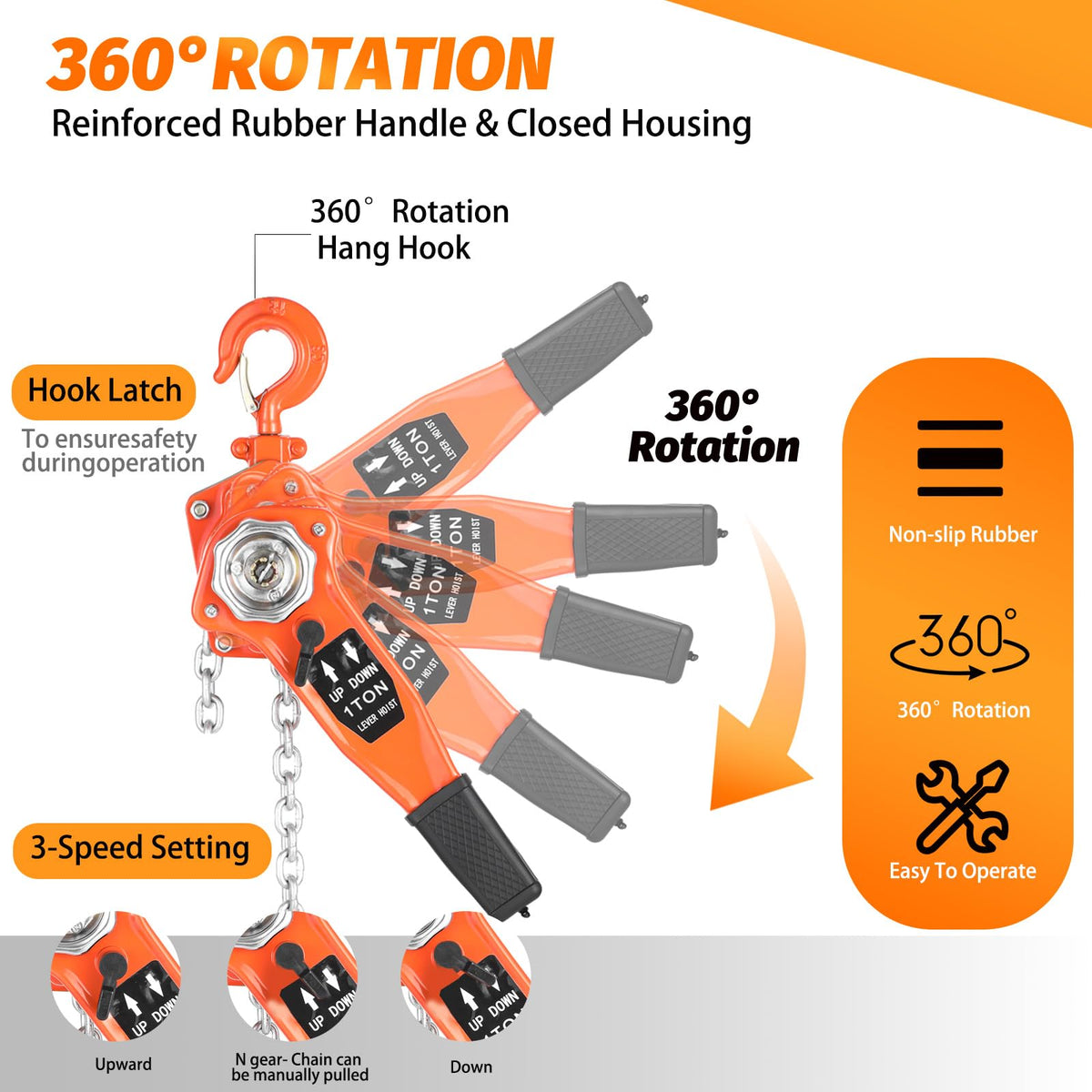 Kuailebuy compact, lightweight hoist ideal for garages