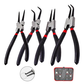 KUBOJSDLZ snap ring pliers set with straight and angled tips for versatile circlip work