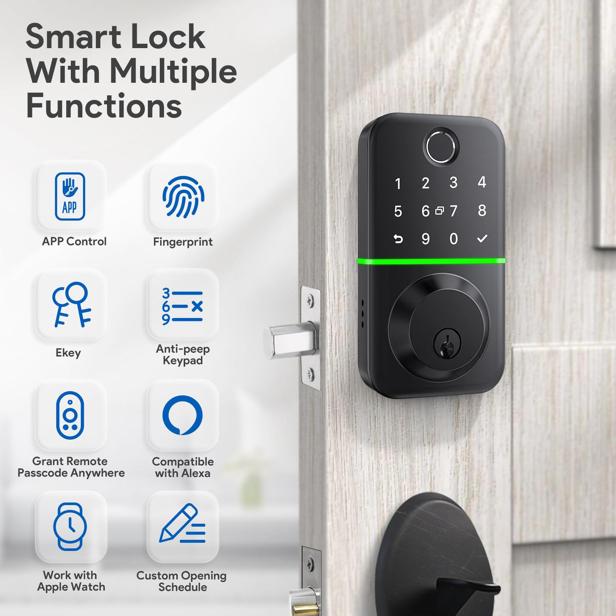 KUCACCI Smart Door Lock with Bluetooth app for convenient control