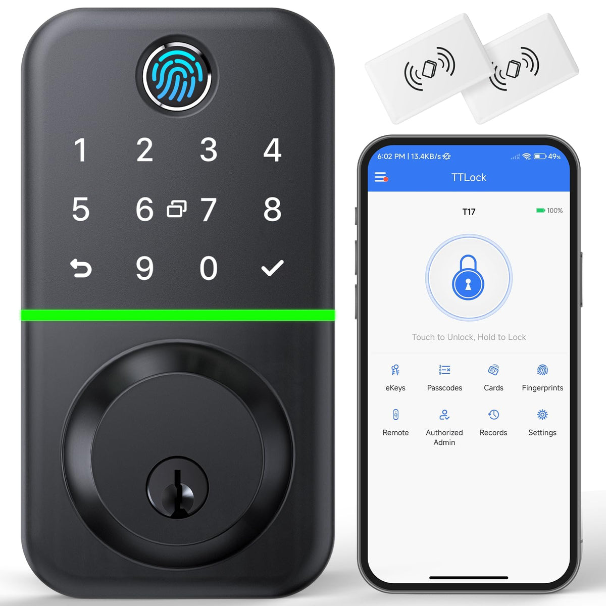 KUCACCI Smart Door Lock with deadbolt keypad for secure keyless entry