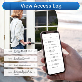 KUCACCI Z1 Z2 Q1 smart lock on door demonstrates remote access readiness.