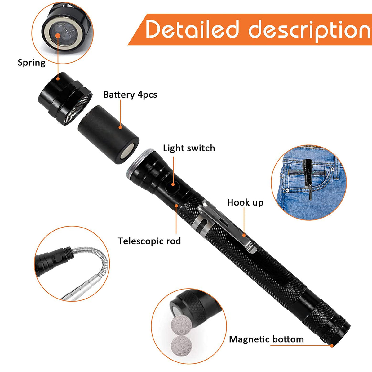 KUCHEY 360-degree neck light angles exactly where you need it