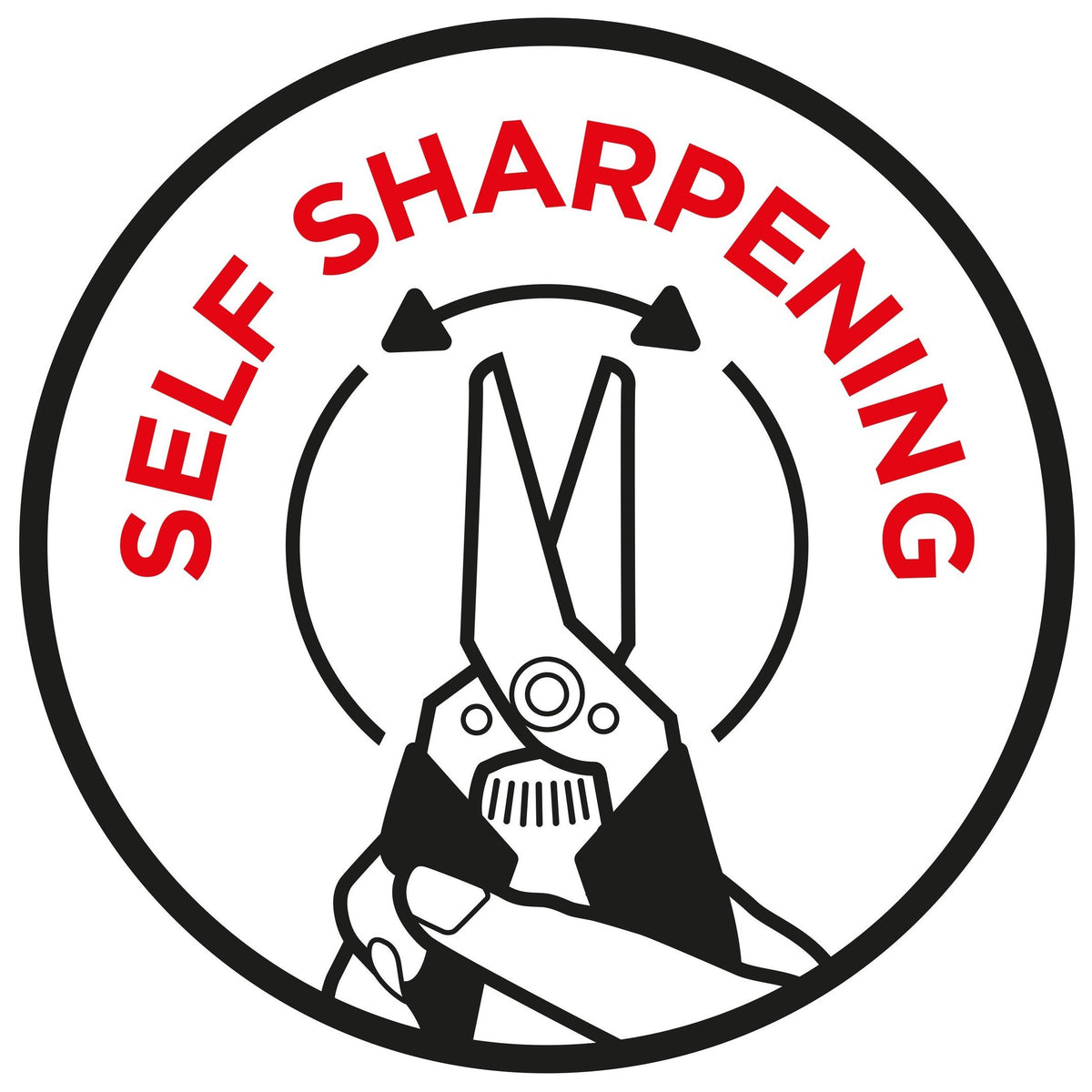 Locking mechanism on Kuhn Rikon Classic Snips 8in red for safe storage