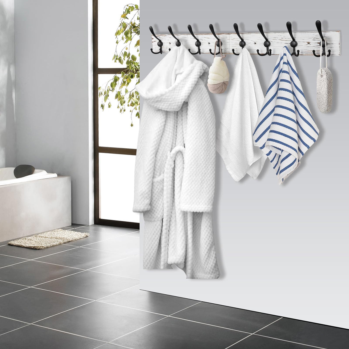 Entryway setup with Kuhome rack for coats and accessories