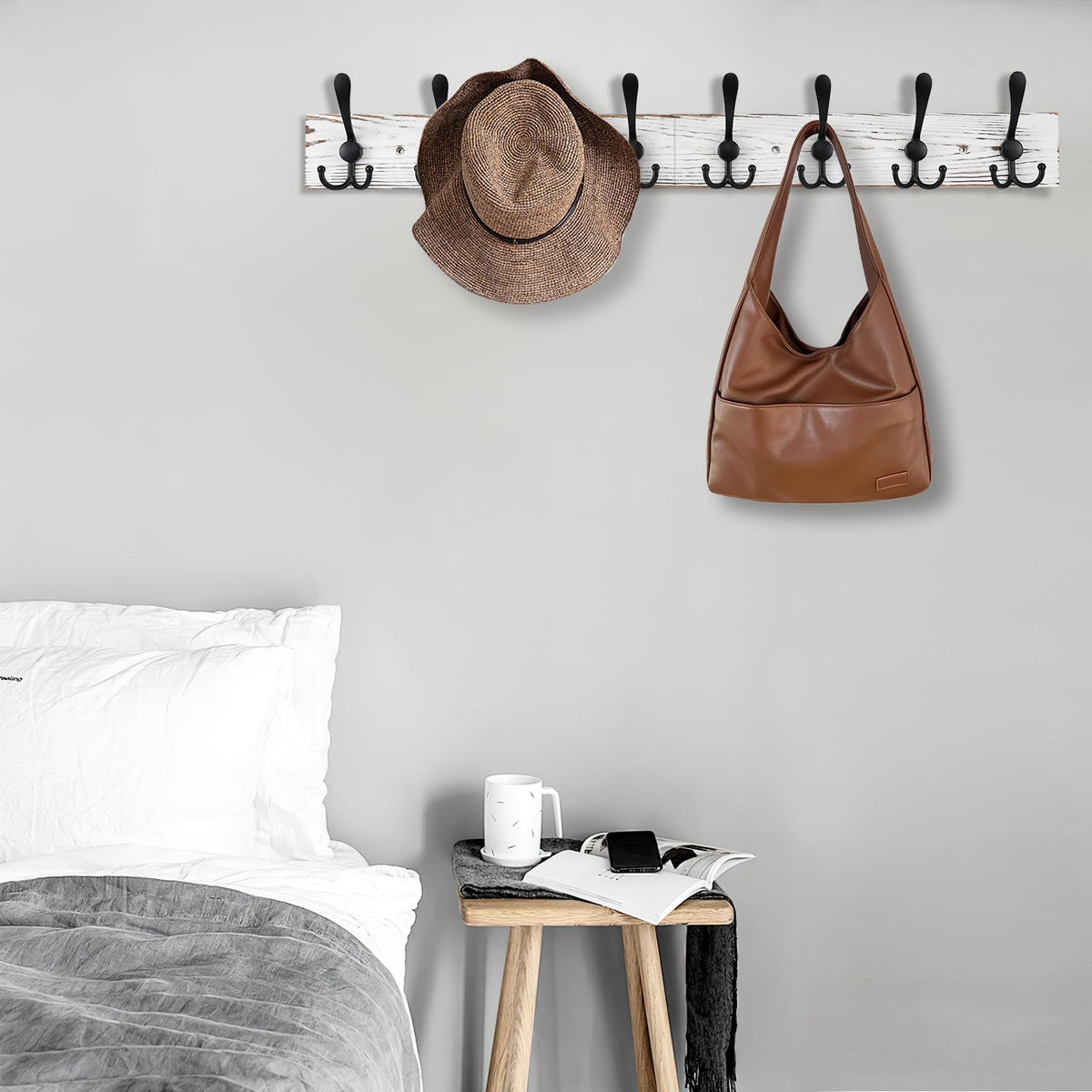 Rustic wood grain texture enhances farmhouse style interiors
