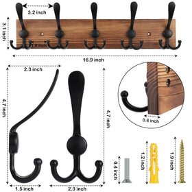 Kuhome triple-hook coat hanger with versatile hanging options.