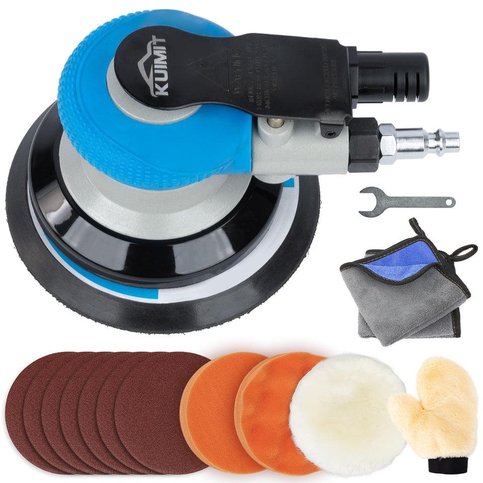 KUIMIT 5-Inch Air Sander Kit with compact body for precise control.
