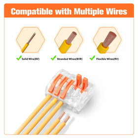 Transparent Kuject housing helps inspect wire connections clearly.