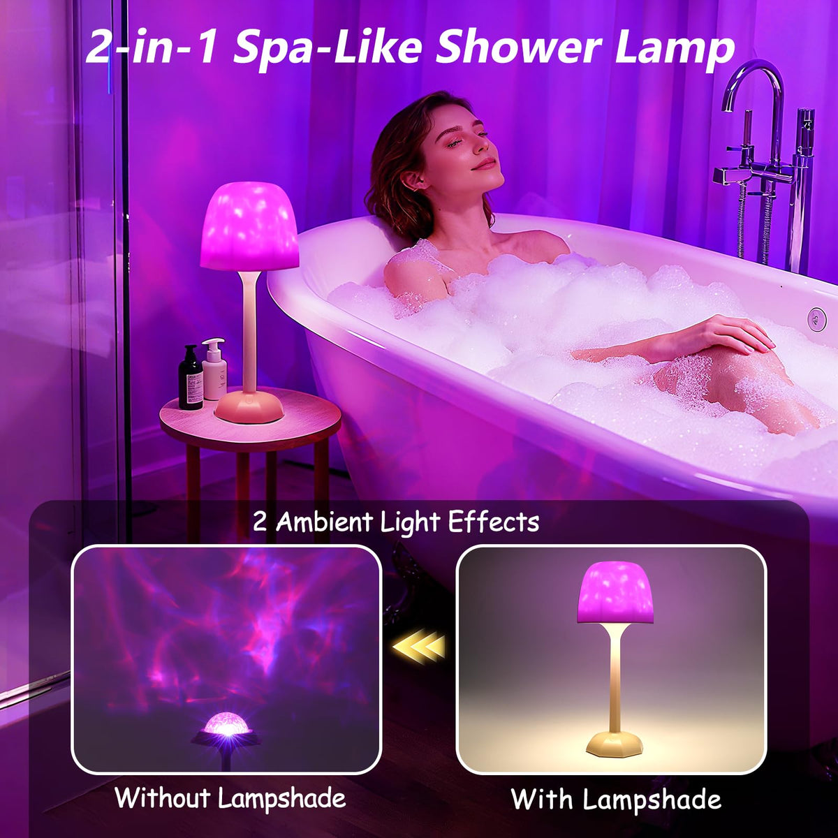 KUKANTST ocean wave light projector creates calm wall effects in the bathroom
