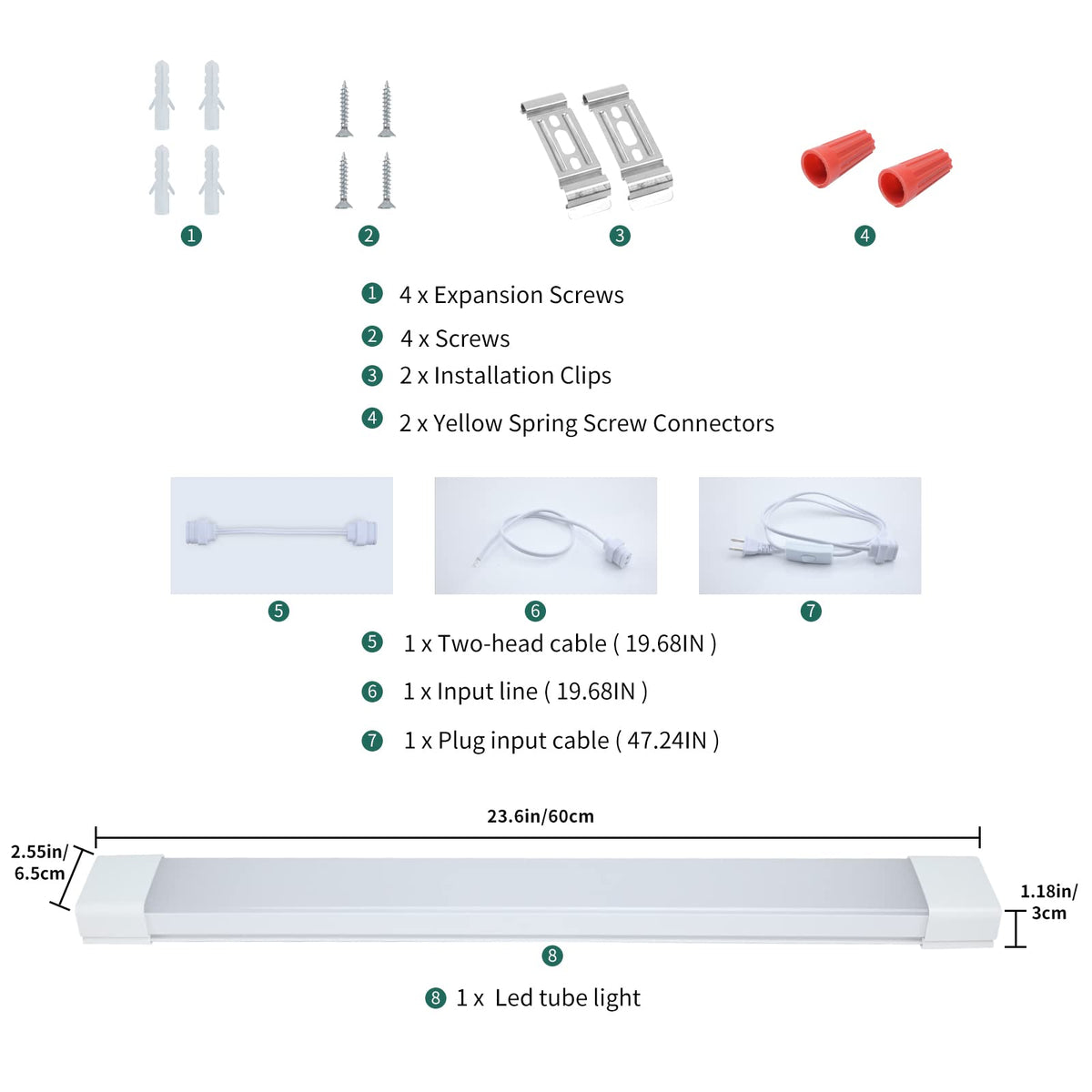 KUKUMAO IP66-rated indoor/outdoor LED shop light for versatile environments.