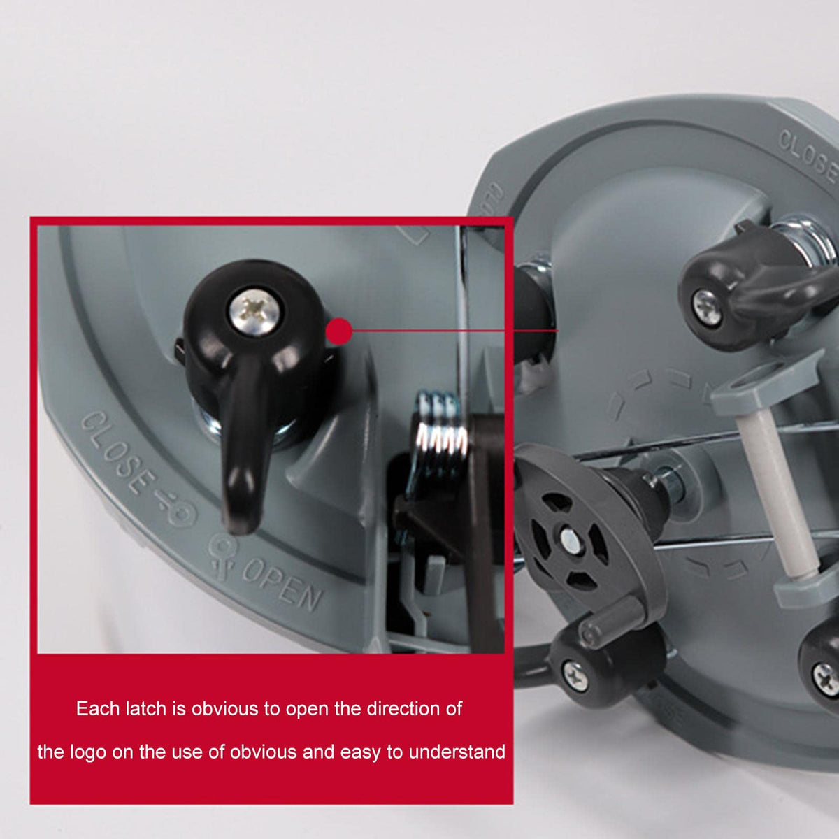 Kumprohu tool-free cam clamps securing the lid to a can