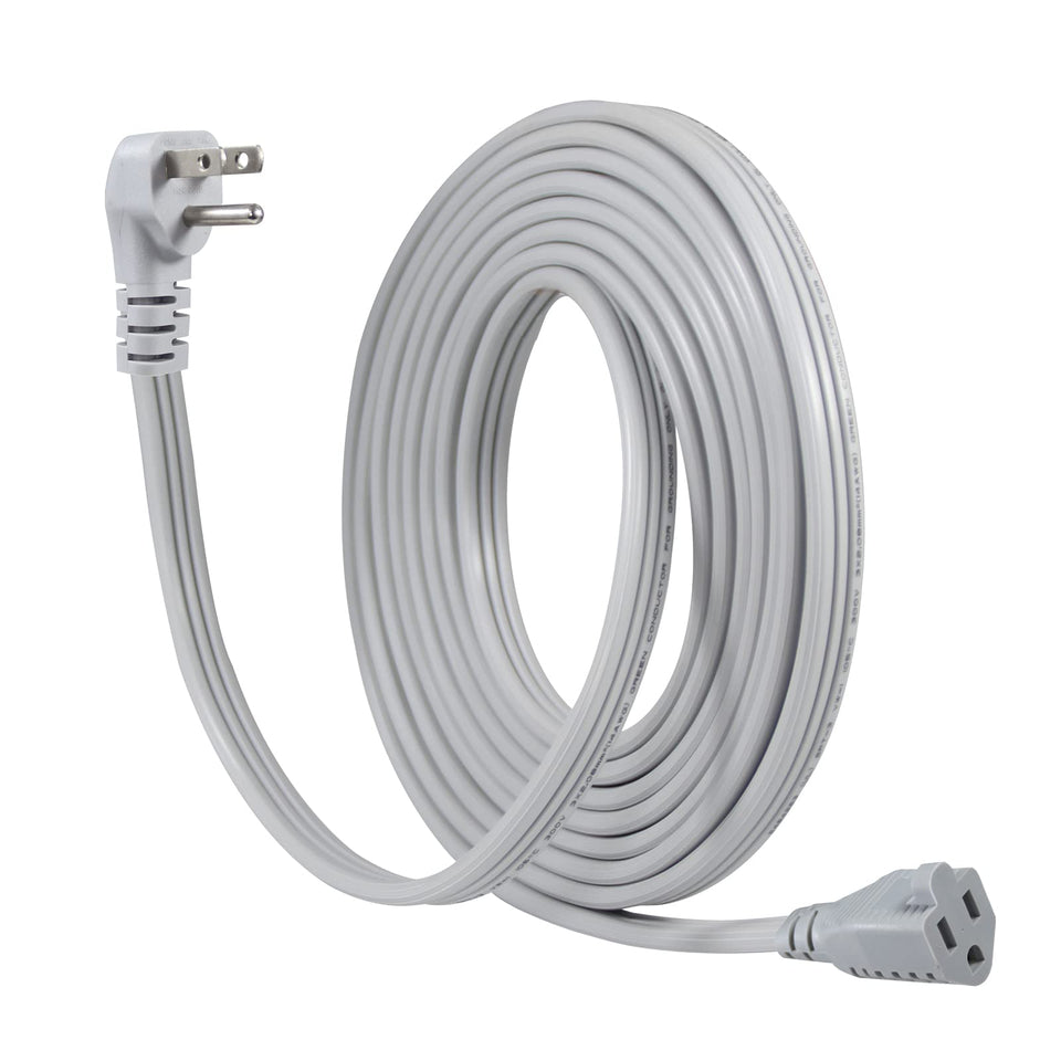 KUNCAN 15ft extension cord with flat plug for snug wall mounting.