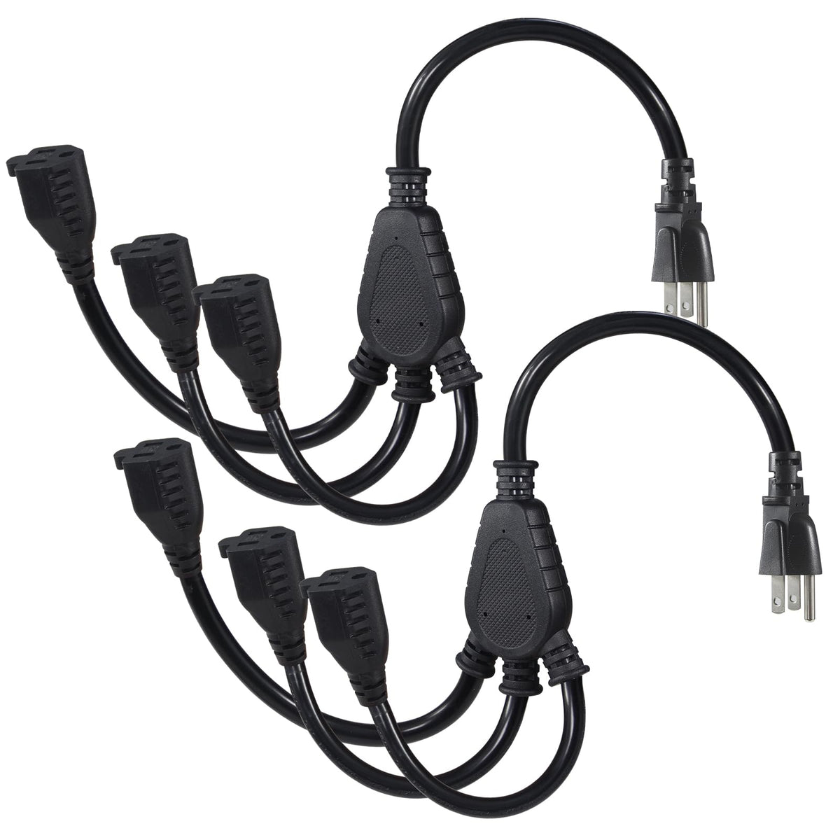KUNCAN 3-outlet splitter 2-pack for flexible power access