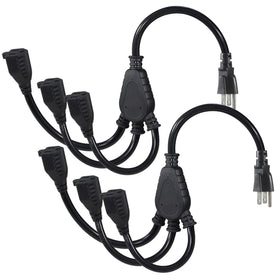 KUNCAN 3-outlet splitter 2-pack for flexible power access