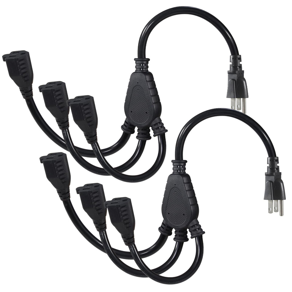 KUNCAN 3-outlet splitter 2-pack for flexible power access