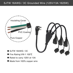KUNCAN 1.5 ft extension cord splitter enabling flexible outdoor setups