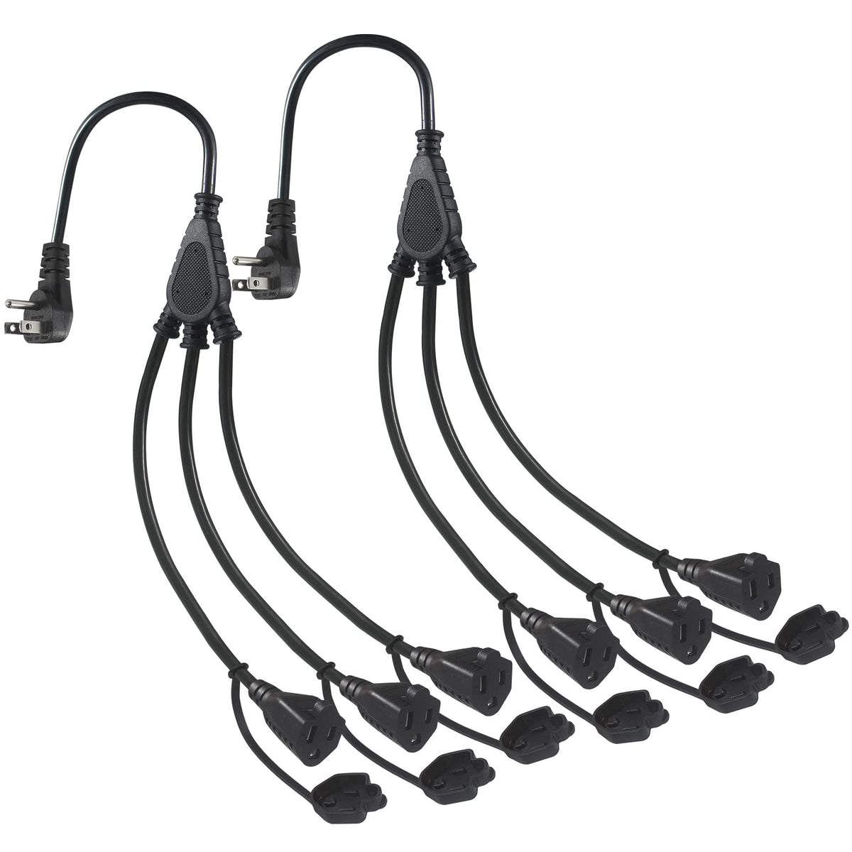 KUNCAN outdoor 3-outlet splitter with flat plug for flush wall mounting