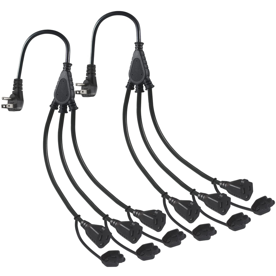 KUNCAN outdoor 3-outlet splitter with flat plug for flush wall mounting