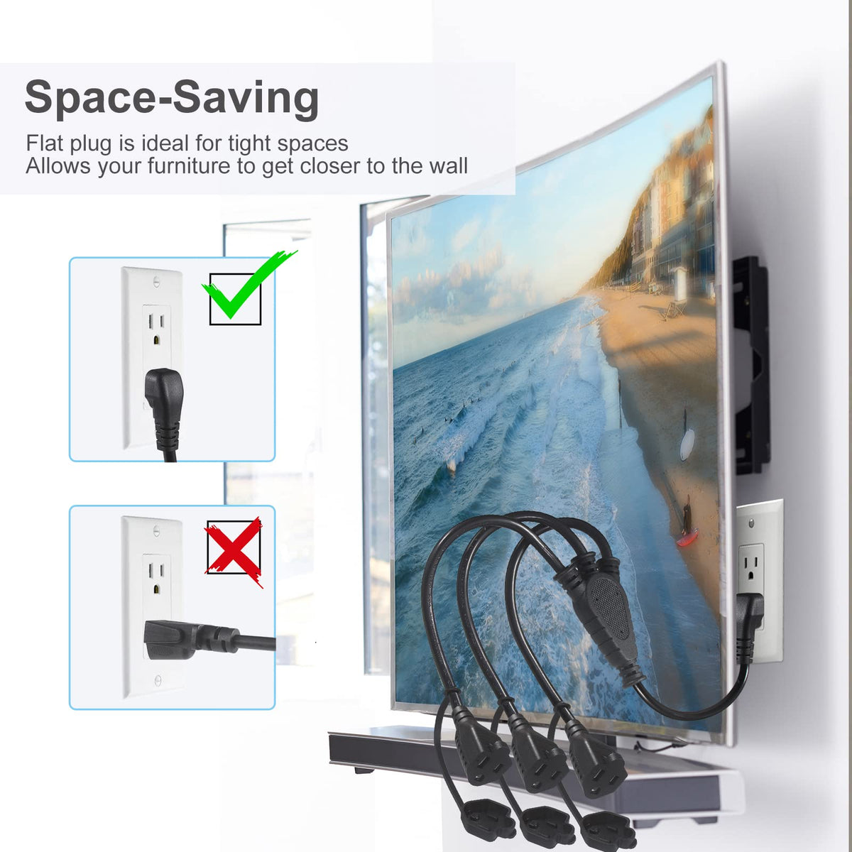KUNCAN setup for holiday lights and yard decor using a 3-outlet splitter
