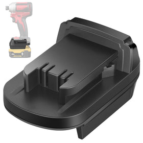 Kunlun DL18ML adapter closeup shows seamless Dewalt-to-Milwaukee power conversion