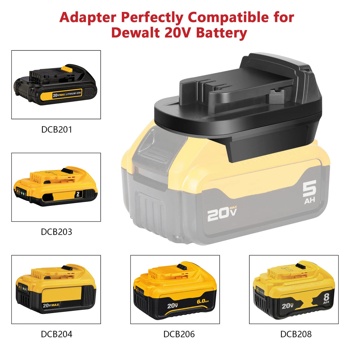 Kunlun DL18ML battery converter attached to a Dewalt 20V battery enabling Milwaukee compatibility